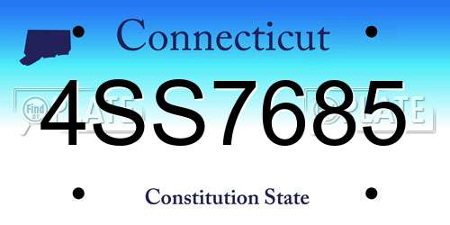 4SS7685 Connecticut License Plate