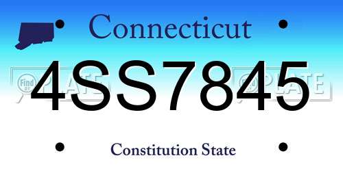 4SS7845 Connecticut License Plate