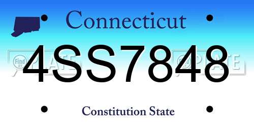 4SS7848 Connecticut License Plate