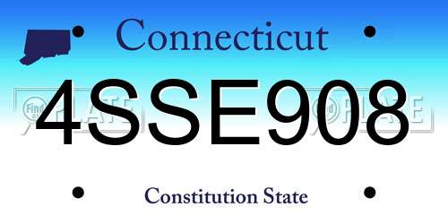 4SSE908 Connecticut License Plate