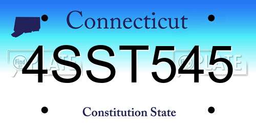 4SST545 Connecticut License Plate