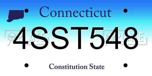 4SST548 Connecticut License Plate