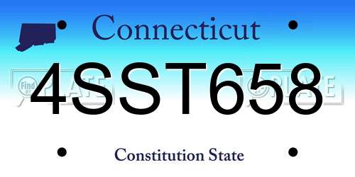 4SST658 Connecticut License Plate
