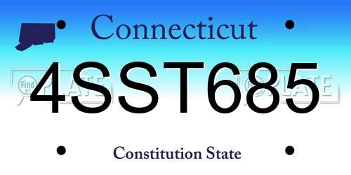 4SST685 Connecticut License Plate
