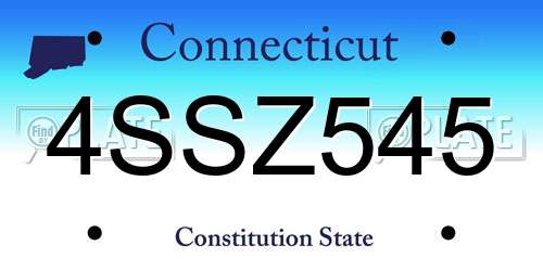 4SSZ545 Connecticut License Plate