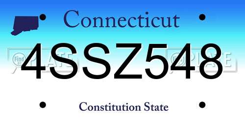 4SSZ548 Connecticut License Plate