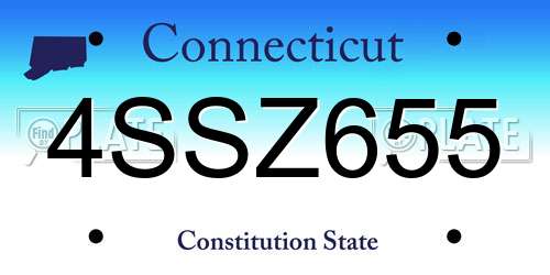 4SSZ655 Connecticut License Plate