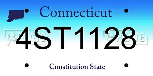 4ST1128 Connecticut License Plate