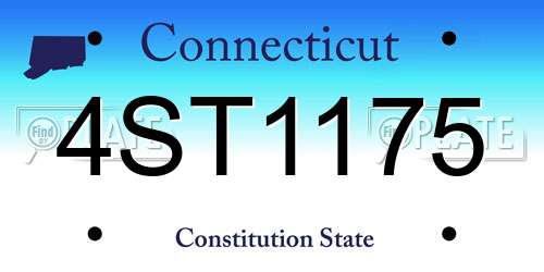 4ST1175 Connecticut License Plate