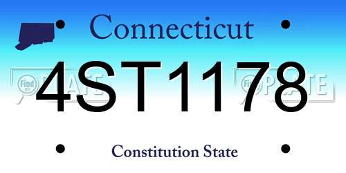 4ST1178 Connecticut License Plate
