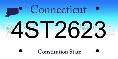 4ST2623 Connecticut License Plate