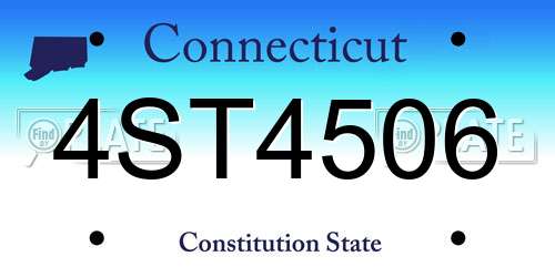 4ST4506 Connecticut License Plate