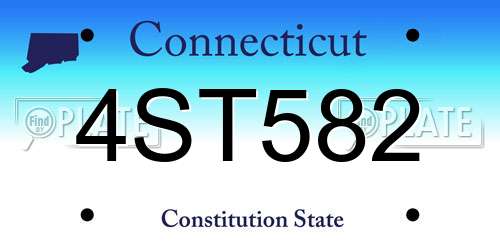 4ST582 Connecticut License Plate