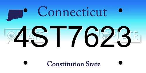 4ST7623 Connecticut License Plate