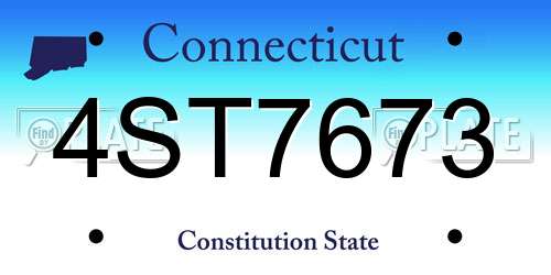 4ST7673 Connecticut License Plate