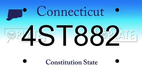 4ST882 Connecticut License Plate