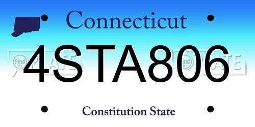 4STA806 Connecticut License Plate