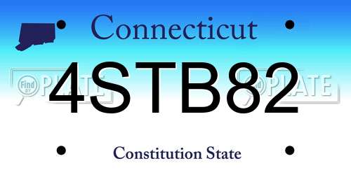 4STB82 Connecticut License Plate