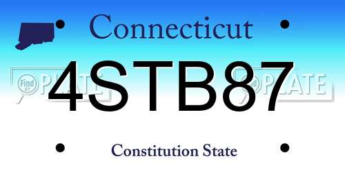 4STB87 Connecticut License Plate