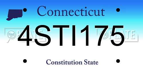 4STI175 Connecticut License Plate