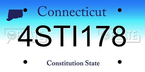 4STI178 Connecticut License Plate
