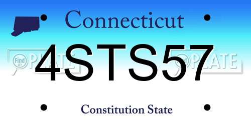 4STS57 Connecticut License Plate