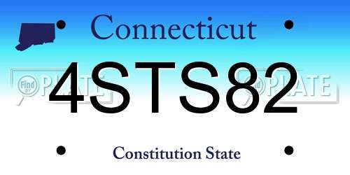 4STS82 Connecticut License Plate