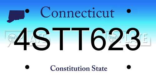4STT623 Connecticut License Plate