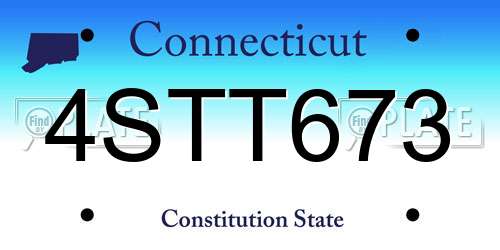 4STT673 Connecticut License Plate