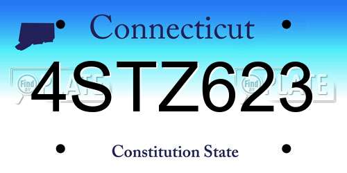 4STZ623 Connecticut License Plate