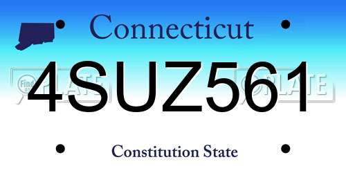 4SUZ561 Connecticut License Plate