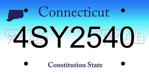 4SY2540 Connecticut License Plate
