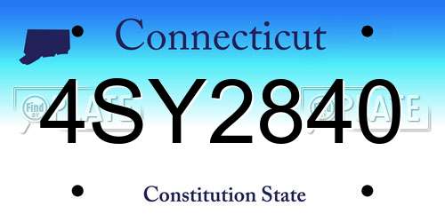 4SY2840 Connecticut License Plate
