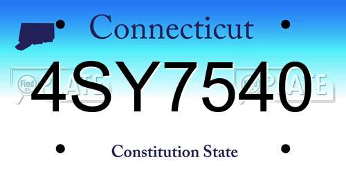 4SY7540 Connecticut License Plate