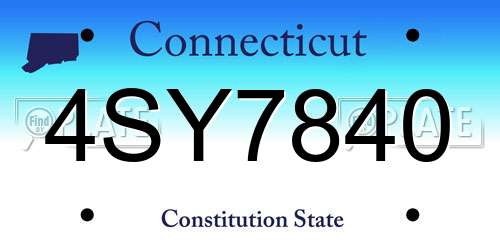 4SY7840 Connecticut License Plate