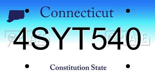 4SYT540 Connecticut License Plate