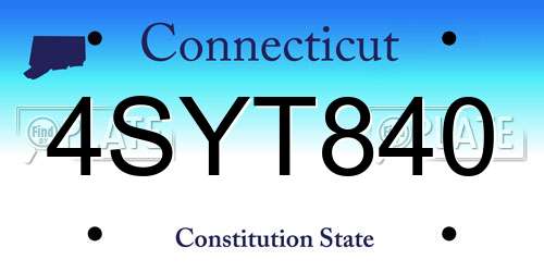 4SYT840 Connecticut License Plate