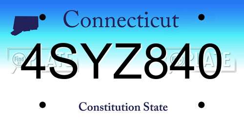 4SYZ840 Connecticut License Plate