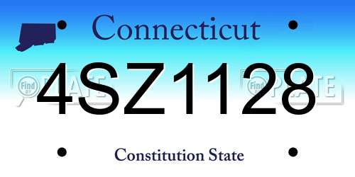 4SZ1128 Connecticut License Plate
