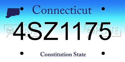 4SZ1175 Connecticut License Plate