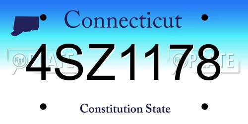 4SZ1178 Connecticut License Plate