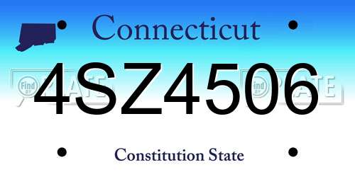 4SZ4506 Connecticut License Plate