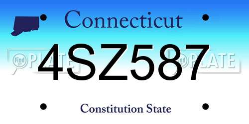 4SZ587 Connecticut License Plate