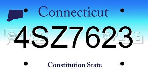 4SZ7623 Connecticut License Plate