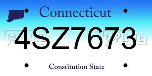 4SZ7673 Connecticut License Plate