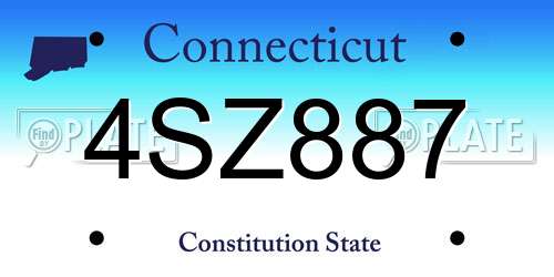 4SZ887 Connecticut License Plate