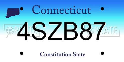 4SZB87 Connecticut License Plate
