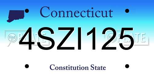 4SZI125 Connecticut License Plate