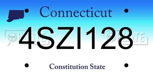 4SZI128 Connecticut License Plate