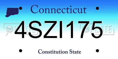 4SZI175 Connecticut License Plate